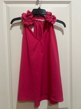 Buddy Love Hot Pink Ruffle Halter Top.